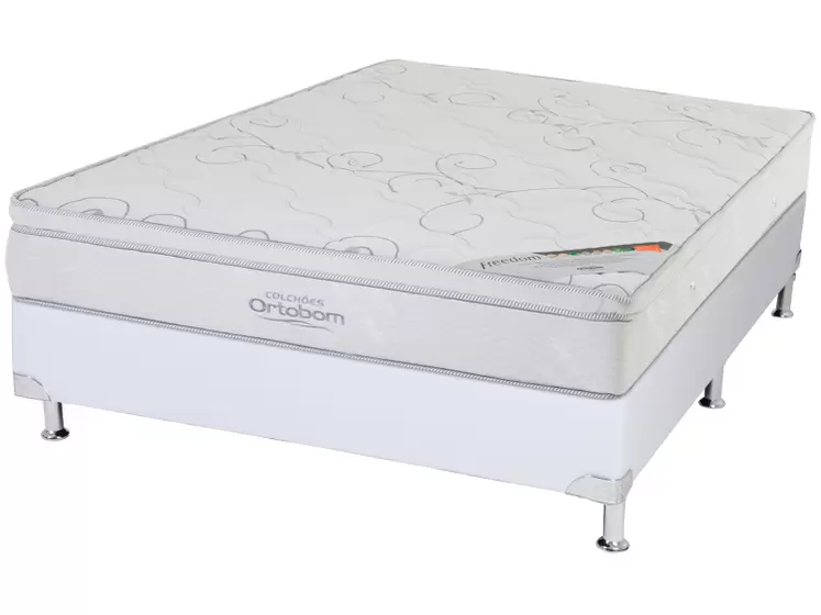 5 - Cama Box Casal (Box + Colchão) de Mola 55cm de Altura Freedom - Ortobom