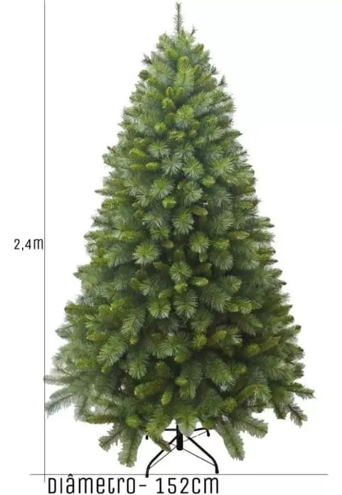 1 - Árvore De Natal Genebra Verde Luxo 2,4m C/ 1466 Galhos Cheia - Decorate