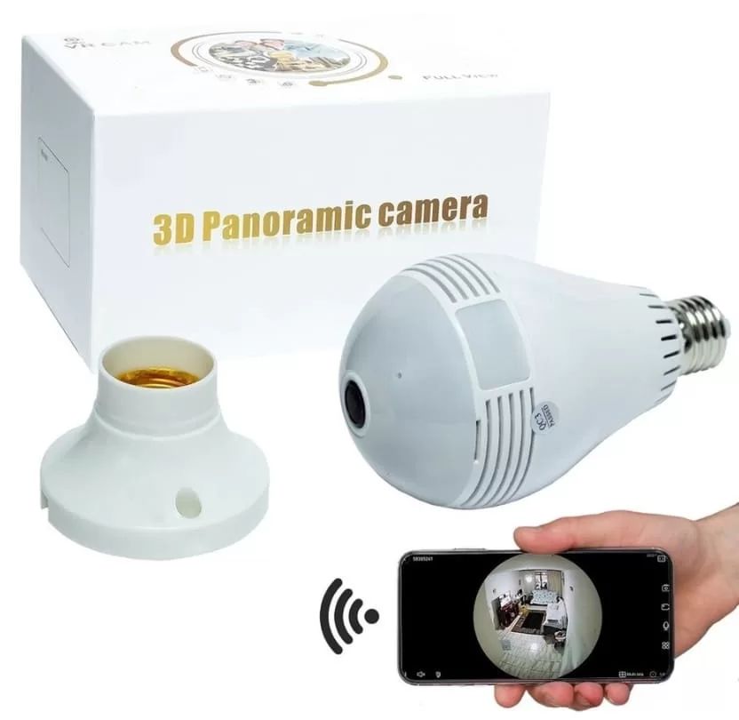 3 - Câmera Espiã HD Lâmpada 360 Visão Noturna Wifi - Vr Cam