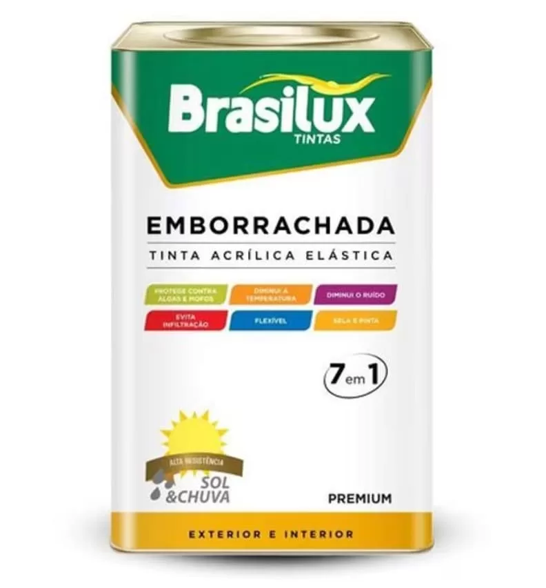 4 - Tinta Acrílica Emborrachada Branco Neve 7 Em 1 -18L – Brasilux