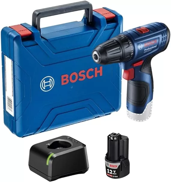 7 - Parafusadeira Furadeira Gsr 1000 Smart 12V Com 1 Bateria 1 Carregador E Maleta - Bosch