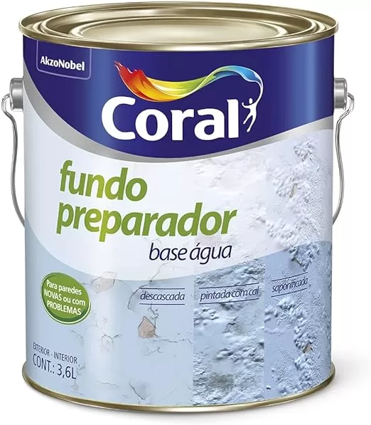 1 - Fundo Preparador Base D’agua Incolor 3,6L - Coral