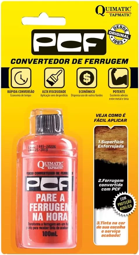 3 - PCF Fundo Convertedor de Ferrugem 100 ml - Quimatic Tapmatic