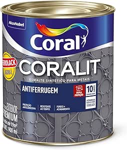 6 - Coralit Antiferrugem Cinza Padrão Ferrolack 900ml - Coral